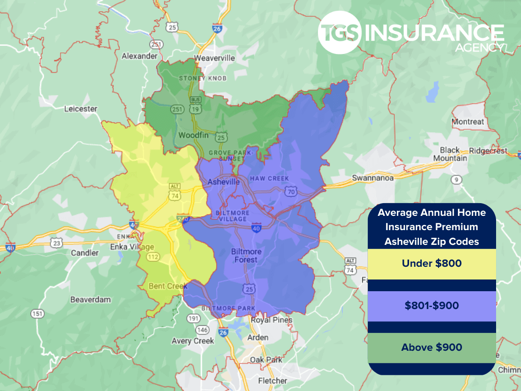 Save On Home Insurance In Asheville NC TGS Insurance Agency   Asheville North Carolina Zip Code Map 