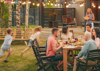 family in the backyard